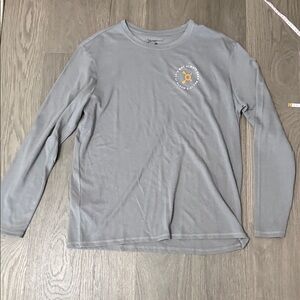 Orangetheory Gray Long Sleeve Tee with Small Orange Logo